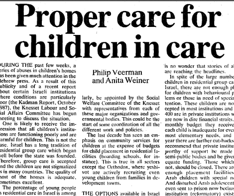 Proper care for children in care